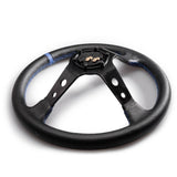 Car Racing Steering Wheel 3 Colors 14inch 350mm Aluminum Bracket and PVC Leather Button Sport Steeing wheel with Logo