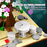 City Street View Cherry Blossoms Tree Model Building Blocks Friends Sakura Plant Home Decoration Bricks DIY Toys For Girls Gifts