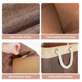 Laundry Basket with Handles 2 Pack, Collapsible Linen Laundry Hampers Built-in Lining with Detachable Brackets