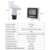 Multifunctional Ultrasonic Water Tank Liquid Level Meter With Temperature Sensor Water Level Time Display Low Battery Indicator