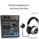 2021 New Professional Audio Mixe, Sound Board Console 4-Channel Digital USB Bluetooth DJ Controller 48V Power for Stage Band Hom
