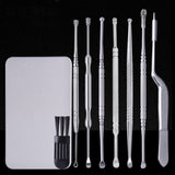 6/7PCS Stainless Steel Ear Cleaner Earwax Removal Kits Ear cleaning Cleansing Ear Curette Ear Wax Remover Spiral Spring Earpick