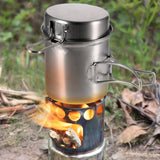 Outdoor Camping Stove Foldable Wood Stove Cooking Pot Set Outdoor Stove Burners Tableware Cookware for Backpacking Fishing