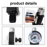 0-140PSI 1/4 Inch Pneumatic Sprays Machine Pressure Regulator Air Filter with Gauge Sprays Machine Control Valves Air Flows