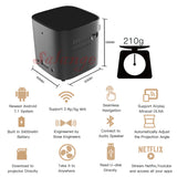 Salange Mini Pocket Projector DLP Android 9.0 System For Full HD 1080P Portable Projector With Bluetooth Battery WIFI Beamer
