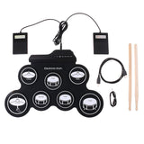 Electronic Drum Digital USB 7 Pads Roll up Drum Set Silicone Electric Drum Pad Kit With DrumStick Foot Pedal percussion