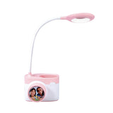 Table Lamp with Fan Rechargeable Desk Lamp with USB Charging Port & Pen Holder, 3 Stepless Dimming for Bedroom