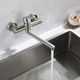 Wall Mount Kitchen Faucet Stainless Steel Bathroom Basin Faucet  Long Nose Outlet Rotatable Hot Cold Mixer Tap torneira cozinha