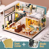 CUTEBEE DIY Dollhouse kit Wooden Doll House Miniature House Furniture Kit Toys for children Christmas Gift TD32