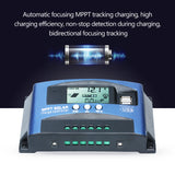 MPPT Dual USB Solar Charge Controller Smart LCD MPPT Tracking 5V/2A Dual USB Output 12V/24V Automatic Identification