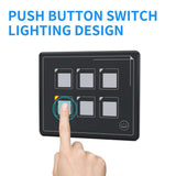 6 Way -thin Waterproof Membrane Control Panel Switch 12-24V Universal