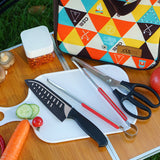 Outdoor Camping Cookware 5 Pcs Set Stainless Steel Clip/Knife/Cutting Board/scissors/multi Tool Picnic Cooking Camping Equipment
