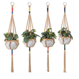 3pcs Woven Home Decor Simple Office Garden Handmade Cotton Linen Flowerpot Indoor Outdoor Macrame Plant Hanger Door Wall