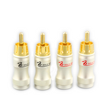 4Pcs Pure Copper Gold-plated RCA Plug AV HIFI Audio Cable Connector Accessories