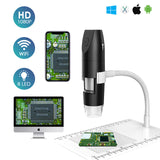 1080P Wireless WiFi Microscope Digital Microscope Portable USB Microscopes With Arm Stand And USB Cable 50X-1000X Adjustable