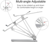 Notebook Stand Height Adjustable Aluminum Alloy Free Lift Laptop Heighten Holder for Macbook Dell HP iPad Pro 7-17 inch
