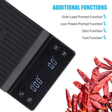 0.3g~3000g High Precision Digital Scale with Waterproof Surface Electronic Scale LED Display with Backlight Kitchen Scale