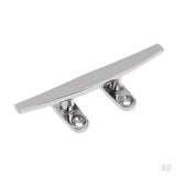 2 Pieces Marine Grade 316 Stainless Steel Open Base Boat Deck Cleat - 5 Inch , Boat Mooring Accessories Marine Hardware