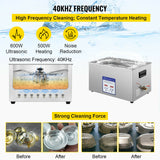 VEVOR 2L 3L 6L 10L 15L 22L 30L Ultrasonic Cleaner 316 Stainless Steel Mini Lave-Dishes Portable Washing Machine Home Appliances