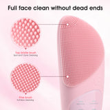 Electric Face Cleaner Brush Skincare Pores Clean Lifting Anti Aging 2 in 1 Vibration Hot Compress for Eyes Face Massagers Device