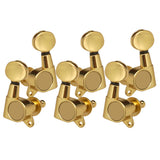 String Tuning Pegs Enclosed Button for Acoustic Electric Guitar 3R3L Gold