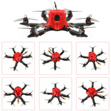 FEICHAO 175mm Six-Axle Mini Airframe DIY FPV Racing Drone with 1/1.8" 1200TVL 2.1mm+ND filter FPV Goggles T8S/FS-i6 FS I6 TX