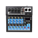 DX-4/DX-6 Professional Audio 4channels/6channels Mixer Bluetooth music Mixer with 48v Phantom Power for Home Karaoke USB Stage