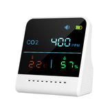 Air Quality Monitor CO2 Alarm Detector with LCD Indoor Temperature Humidity Carbon Dioxide Tester 1000mAh Rechargeable CO2 Meter