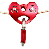 Quality Heart-Shape Climbing Double Pulley Red, Yellow
