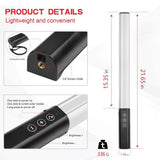 RGB Handheld LED Video Light Wand Stick 9 Colors Photography Light with Remote Control and Hot Shoe Adapter