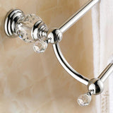 Modern Clear Crystal Bathroom Accessories Sets Silver Polished Chrome Bathroom Products Solid Brass Bathroom Hardware Sets jk6