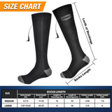 1 Pair Heated Socks with Powerbank Electric Foot Thermal Long Tube Sock Winter Warmer for Outdoor Sports Ski Foot Keep Warm Sock