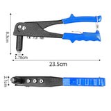 Rivet Gun Kit Heavy Duty Single Hand Manual Riveter with 40 PCS Rivets 4 Interchangeable Heads 3/32 Inch 1/8 Inch 5/32 Inch