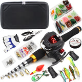 1.65m Casting Rod and Reels Carbon Rod Baitcasting Reel Travel Fishing Rod Set with Full Kits Carrier Bag feeder rod full kit