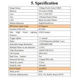 PR200 Trail Camera 12mp 49 Pieces 940nm Ir Led Hunting Camera Ip56 Waterproof Wildlife Camera Night Vision Photo Trap Scouts