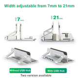 Vertical Laptop Stand Holder with USB3.0 Hub Adjustable Desktop Notebook Dock Space-Saving Stand for MacBook, Laptop Accessories