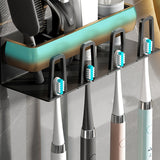 Toothbrush Holder Bathroom Toothpaste Storage Rack with Cup Holder Wall Mounted Razor Stand Organizer Shelf