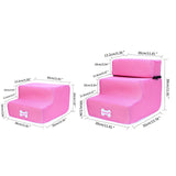 Dog Stairs Dog Ladder Pet 3 Steps Dog Stairs for Small Cat Pet Ramp Ladder Anti-slip Removable Dogs Soft Bed Pet Cages Kennels