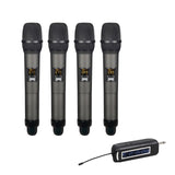 UHF Wireless Microphone 4 Channel Microphone With Mini Portable Receiver 1/4Inch Output For Church Home Business Meeting