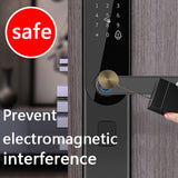 New Design Fingerprint And Touchscreen Keyless Smart Lever Door Lock Home Use Smart Lever Lock Front Door Aluminum Smart Locks