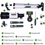 Visionking Refraction Astronomical Telescope With Portable Tripod Sky Monocular Telescopio Space Observation Scope Outdoor
