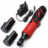 WENXING Electric Wrench 3/8'' 12/42V 90° 45/60Nm Right Ratchet Angle Wrench Power Tool  with 2 BatterIies Charger UK/US/EU plug