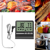 Digital Kitchen Barbecue Food Thermometer Probe Meter Outdoor Grill Oven Meat Cooking Baking Alarm Timer Measuring Tools