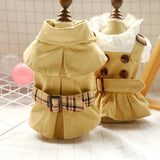 Fashion Luxury Pet Dog Trench Coat Clothes Spring and Summer Thin Handsome Girl Dog Dresses Cat Skirt for Small Dogs
