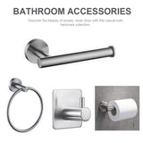 4pcs Home Towel Bar Punch Free Hotel Bathroom Accessory Kit Clothes Hanger Wall Mounted Toilet Paper Kitchen Storage Holder