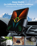 Wireless Car Charger Dual Coil Fast Charging Phone Holder for Galaxy Z Fold 3/2 S22 Ultra iPhone 13/12/11 Landscape Phone Mount