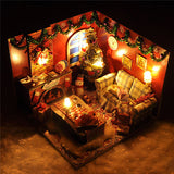 DIY Miniature Dollhouse Kits Furniture Christmas Carnival Night Wooden Dolls House With LED Light Toys For Children Gift