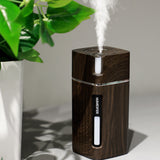 Electric Humidifier Aroma Oil Diffuser Essential Ultrasonic Wood Grain Air Humidifier USB Mini Mist Maker LED Light