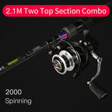 Kingdom KING II Spinning Rods Combo Casting Fishing Rod Reel Set 2 pc top section and 2 pc Power Lure Set Fishing Travel Rod