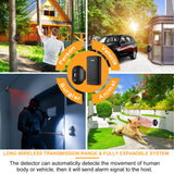 DW9 Wireless Driveway Security Alarm Waterproof PIR Motion Detector Garage Welcome Burglar Alarm Secure System Patrol